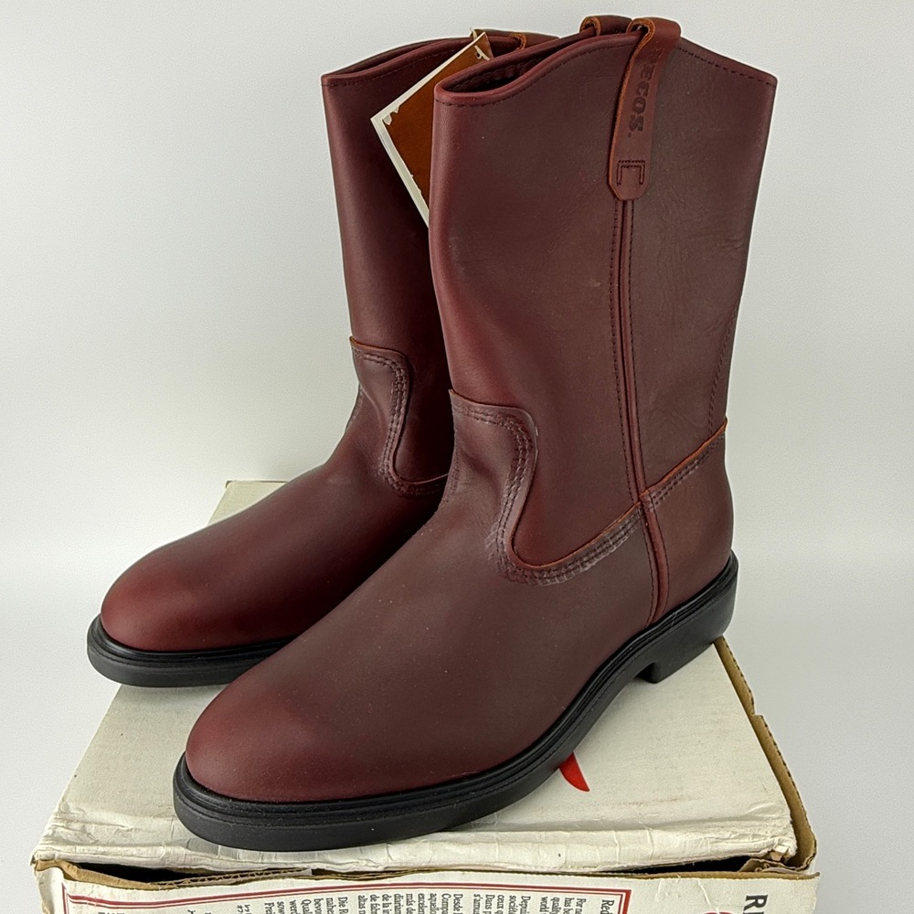 Vintage Red Wing Pecos 1104 Leather Pull On Work Boots Mens 13 D NIB
